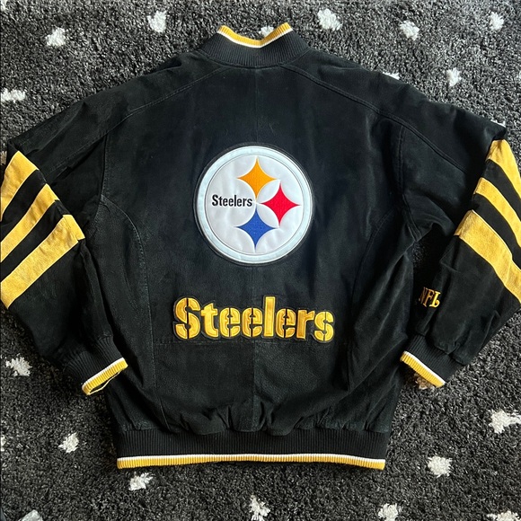 EUC Vintage Pittsburgh Steelers Suede Bomber Jacket - Picture 4 of 16